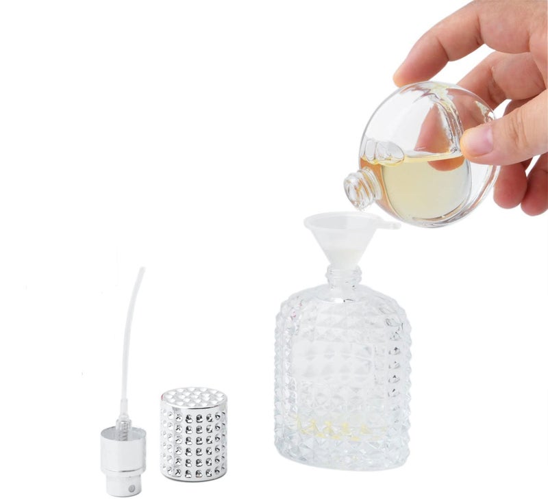 JJKMALL 50ml/1.7oz Refillable Perfume Atomizer Bottle - Thick Clear Glass, Fine Mist Spray for Luxury Fragrances & Aftershaves (Includes Funnel, Dropper, Storage Bag) - Image 4